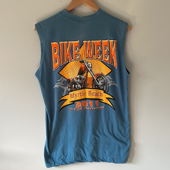Retro Y2K Myrtle Beach Bike Week Motorcycle Biker Sleeveless Tank Top - Picture 3 of 10